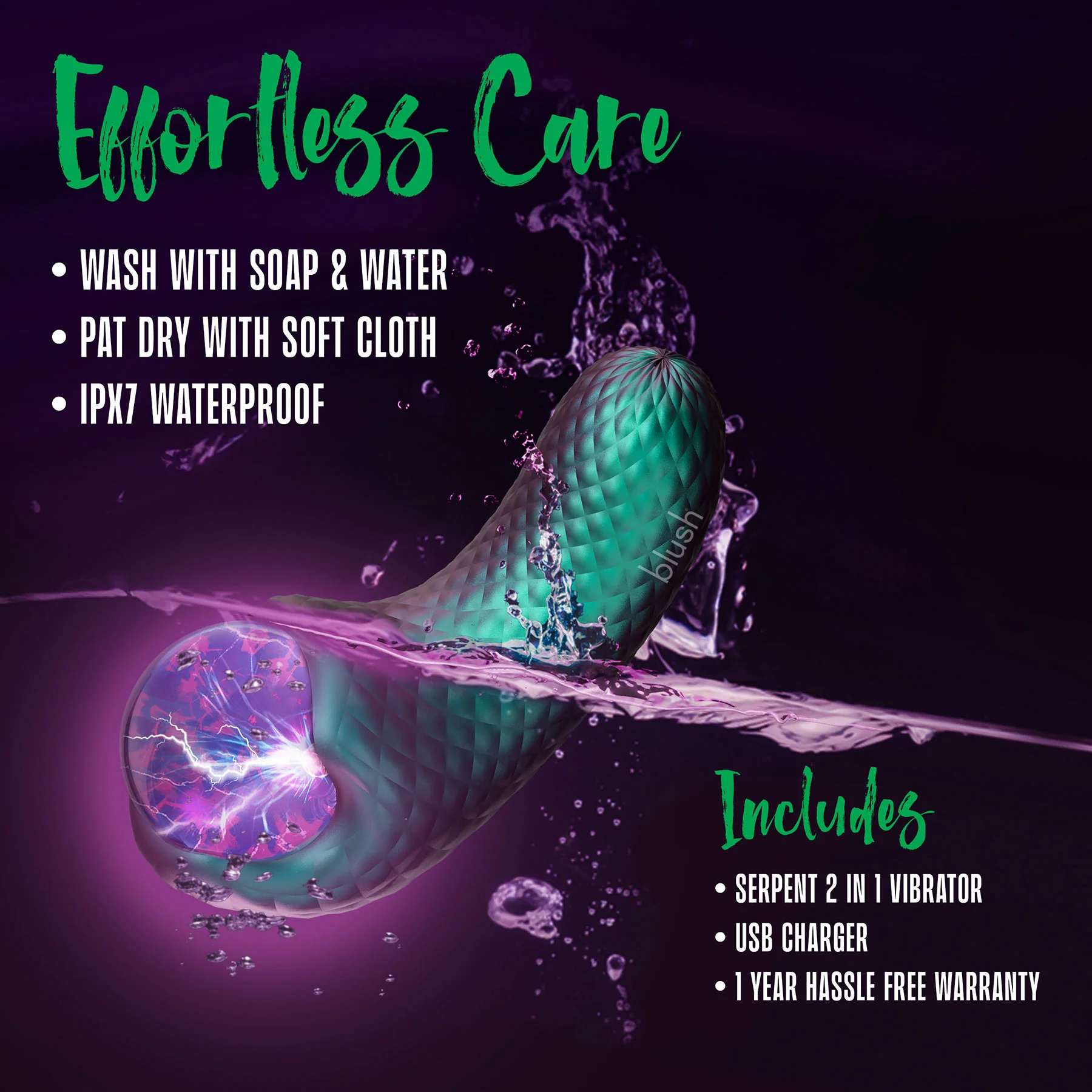 Temptasia By Blush Enchanted Serpent Pulse Vibrator With Mystical Plasma Globe - Dark Millenia - Image 10
