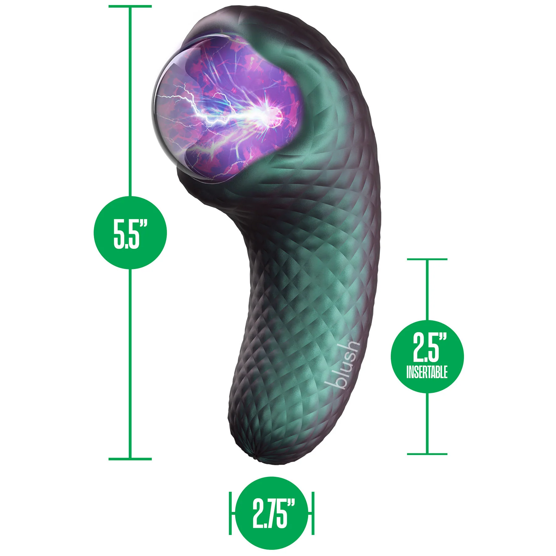 Temptasia By Blush Enchanted Serpent Pulse Vibrator With Mystical Plasma Globe - Dark Millenia - Image 12