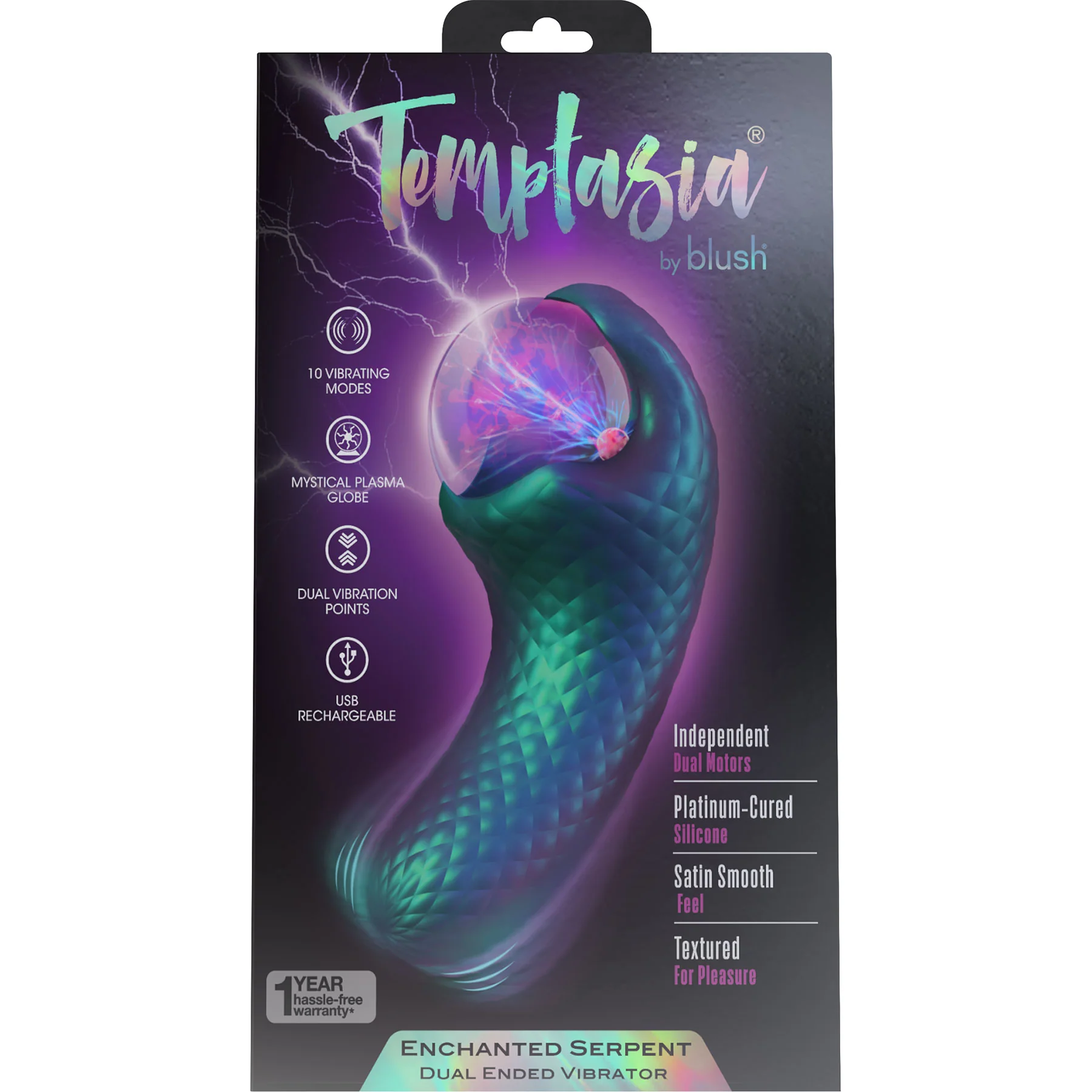 Temptasia By Blush Enchanted Serpent Pulse Vibrator With Mystical Plasma Globe - Dark Millenia - Image 14