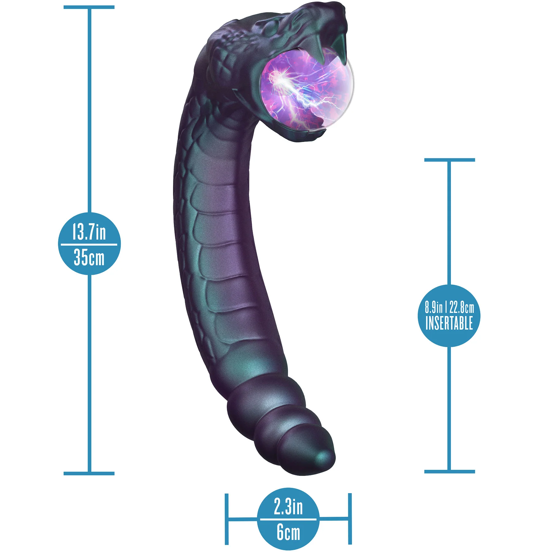 Temptasia By Blush Rattle Snake Pulse Vibrator With Mystical Plasma Globe - Dark Millenia - Image 13