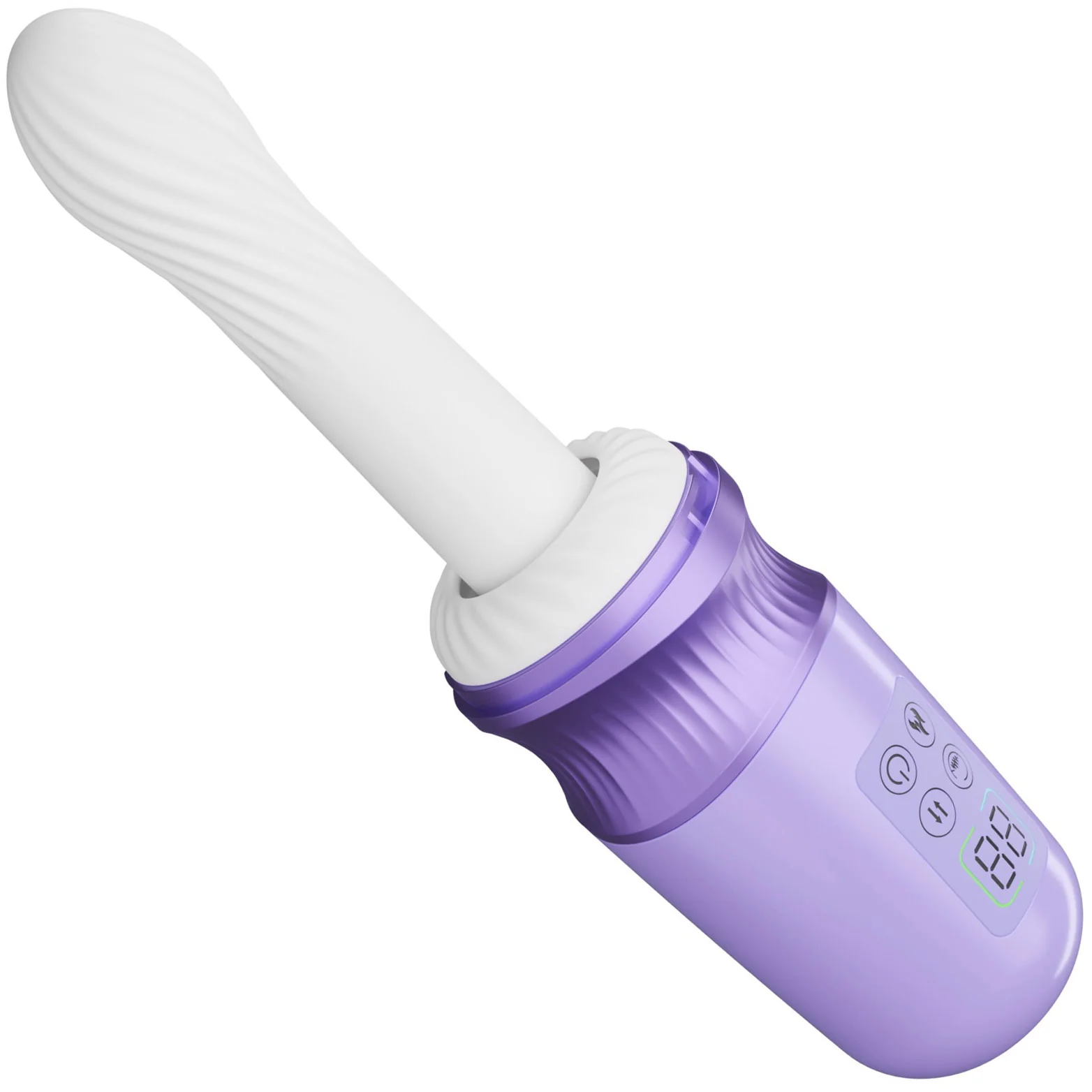 Temptasia Violet Vixen Warming & Thrusting Silicone Vibrating Dildo With Suction Cup Mount - Image 3