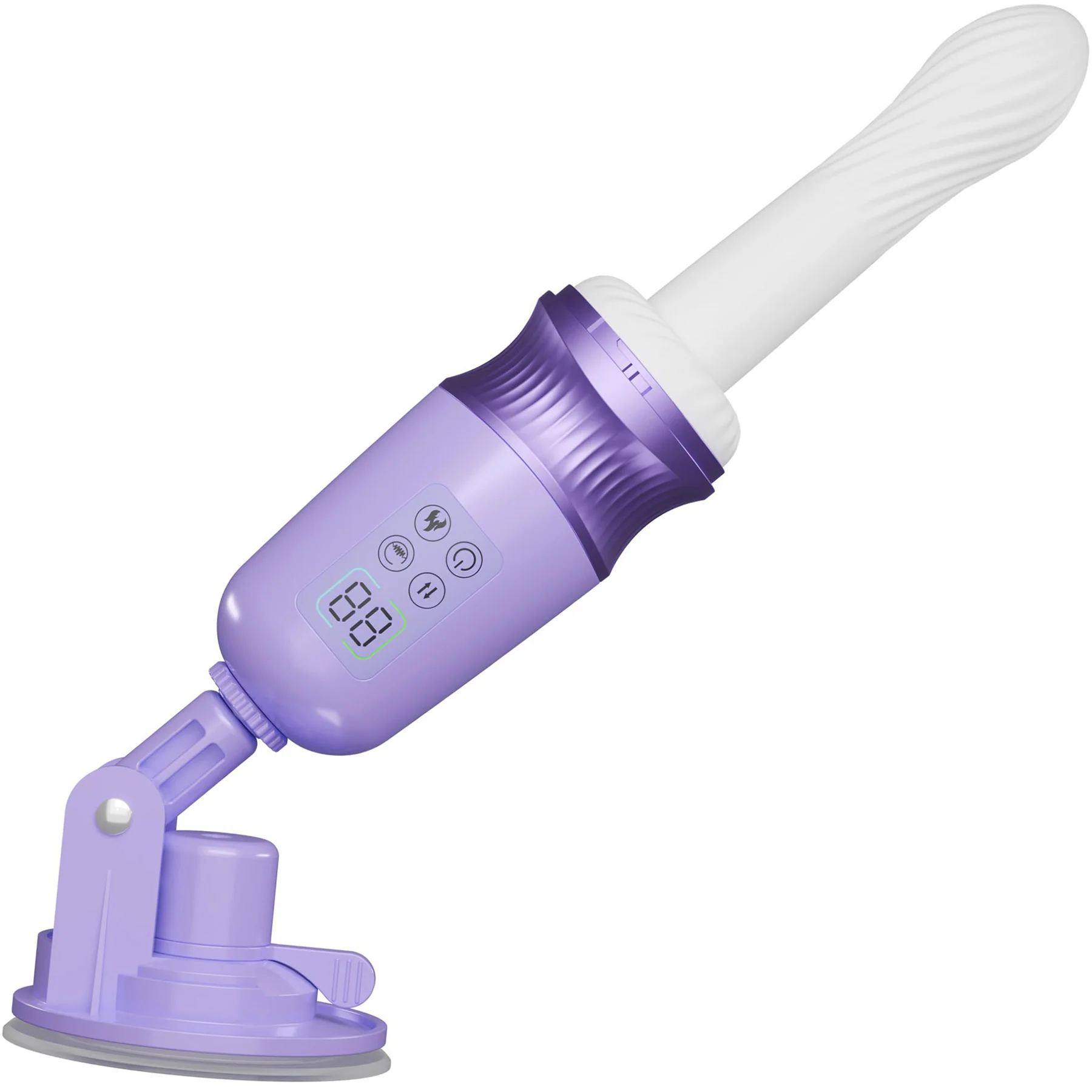 Temptasia Violet Vixen Warming & Thrusting Silicone Vibrating Dildo With Suction Cup Mount - Image 7