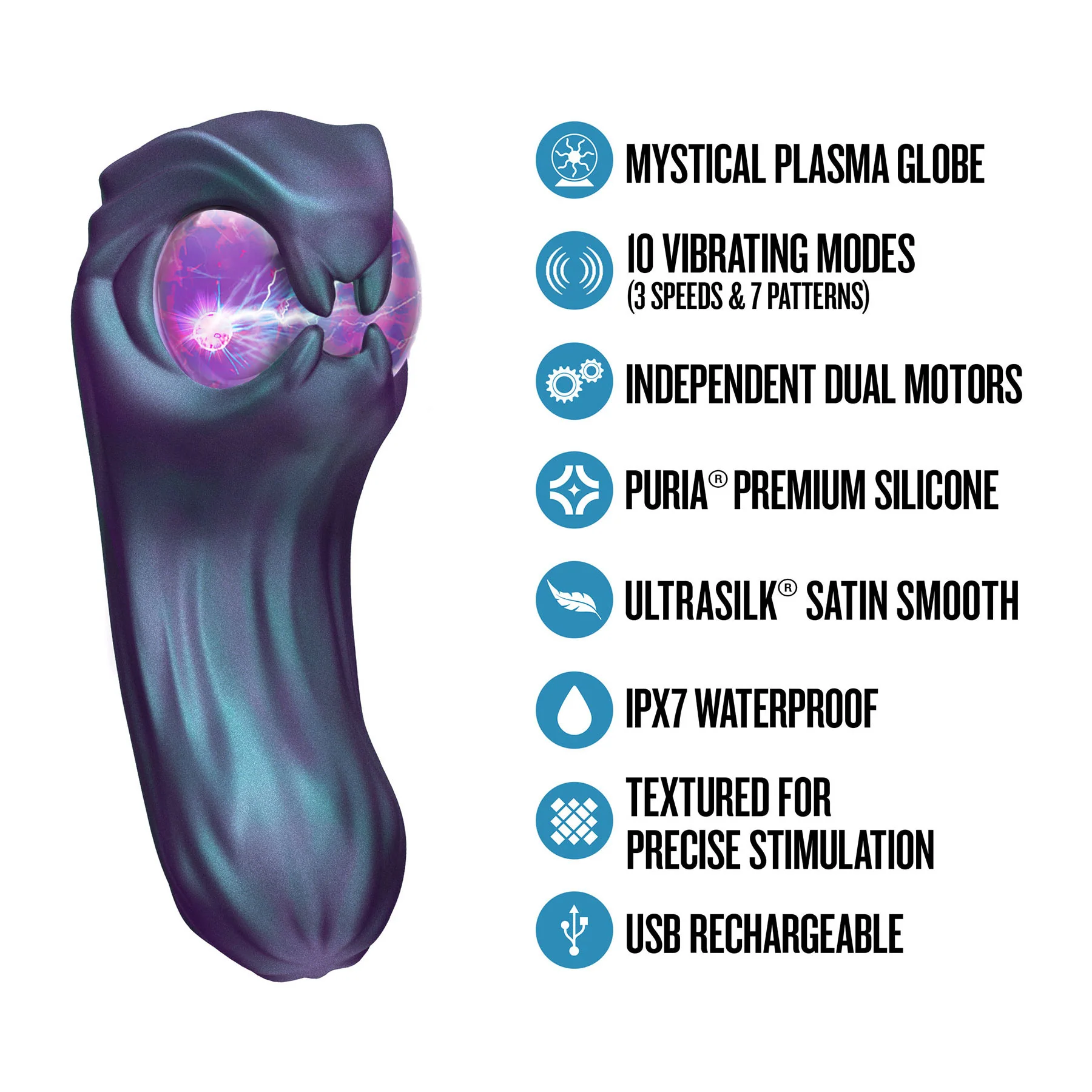 Temptasia By Blush Viper Pulse Vibrator With Mystical Plasma Globe - Dark Millenia - Image 13
