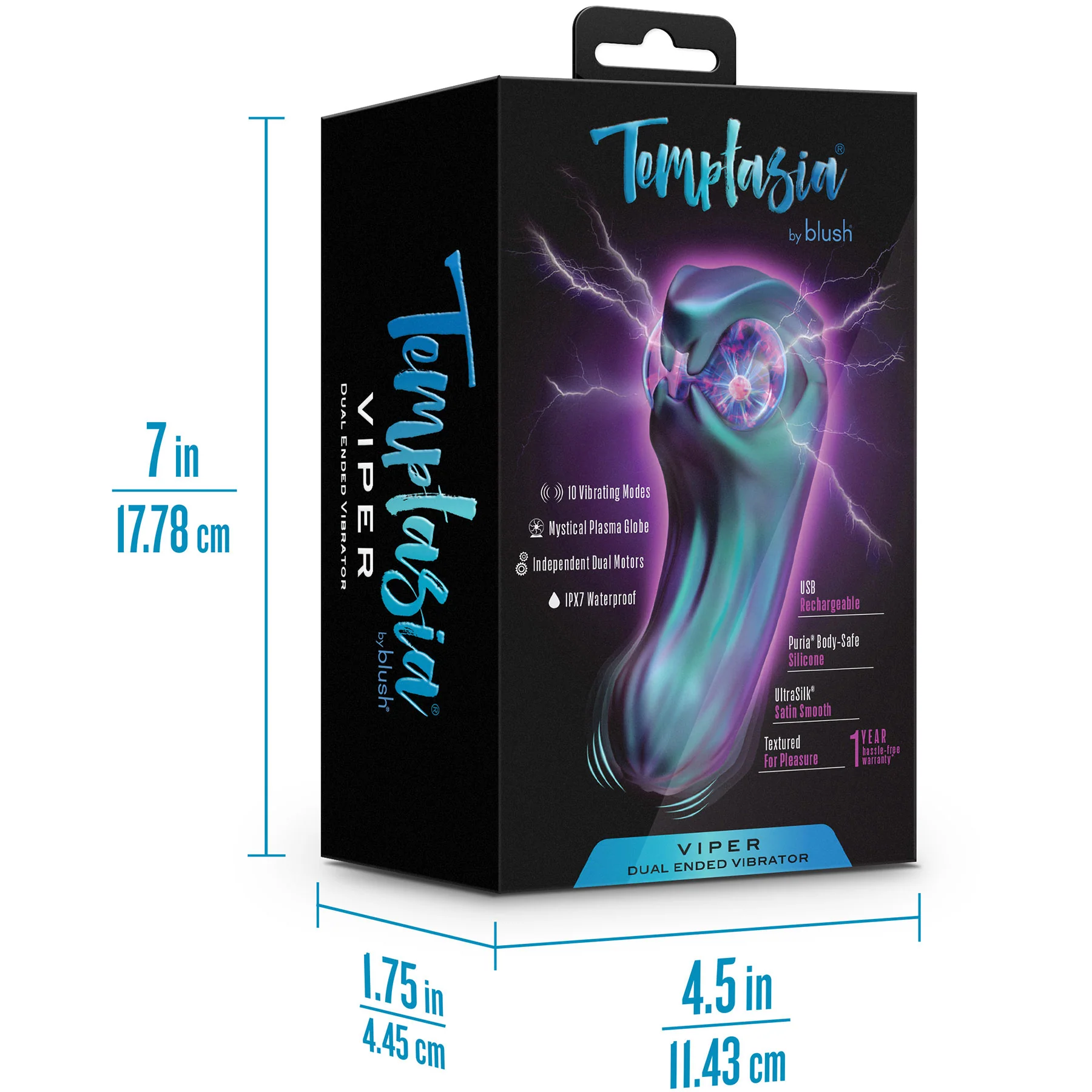 Temptasia By Blush Viper Pulse Vibrator With Mystical Plasma Globe - Dark Millenia - Image 15