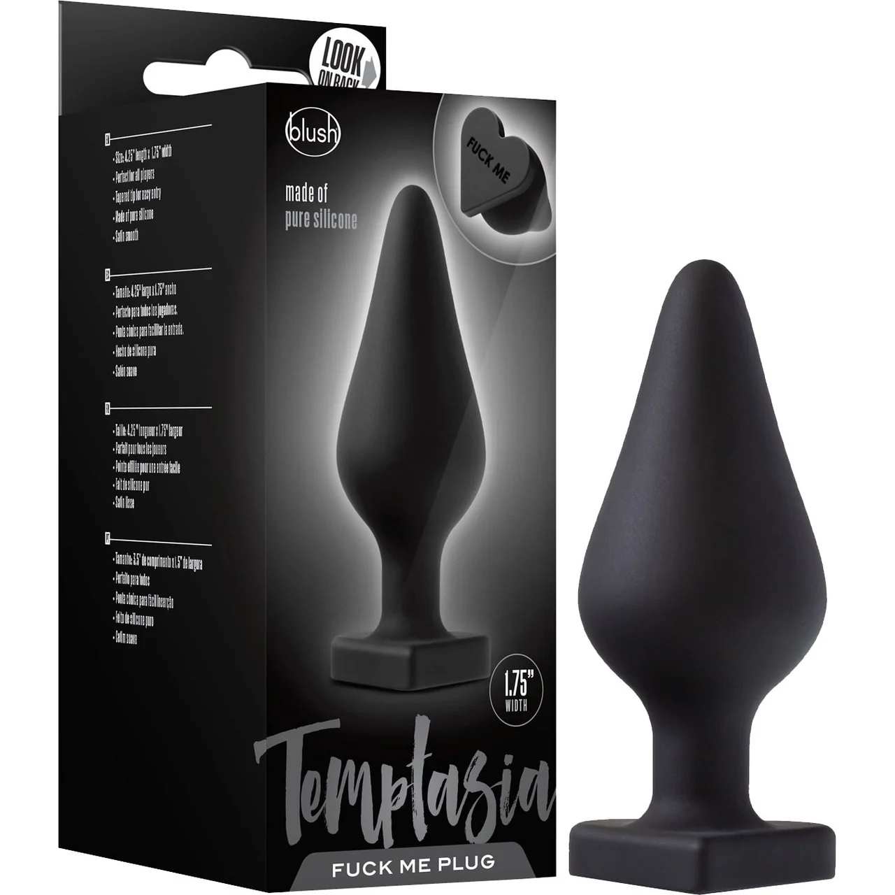 Temptasia Fuck Me Silicone Butt Plug By Blush - Black - Image 4