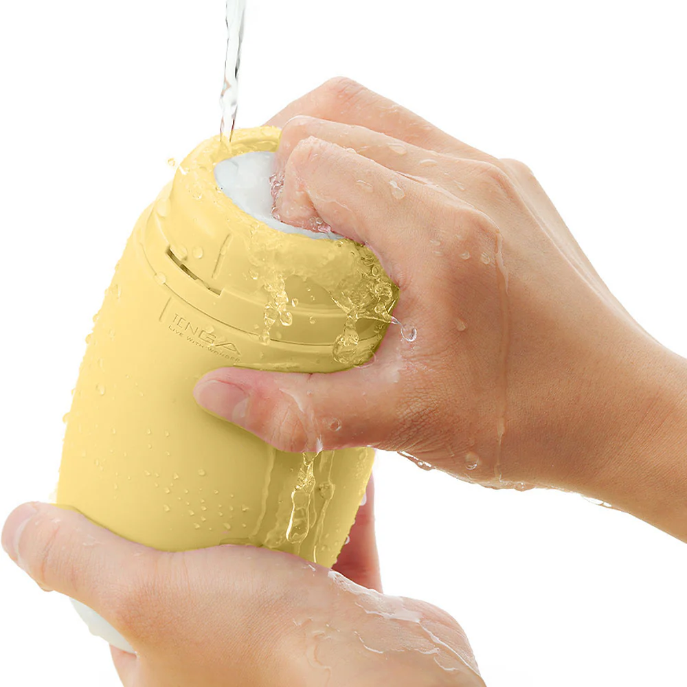 Tenga Puffy Reusable Penis Masturbation Cup - Custard Yellow - Image 11