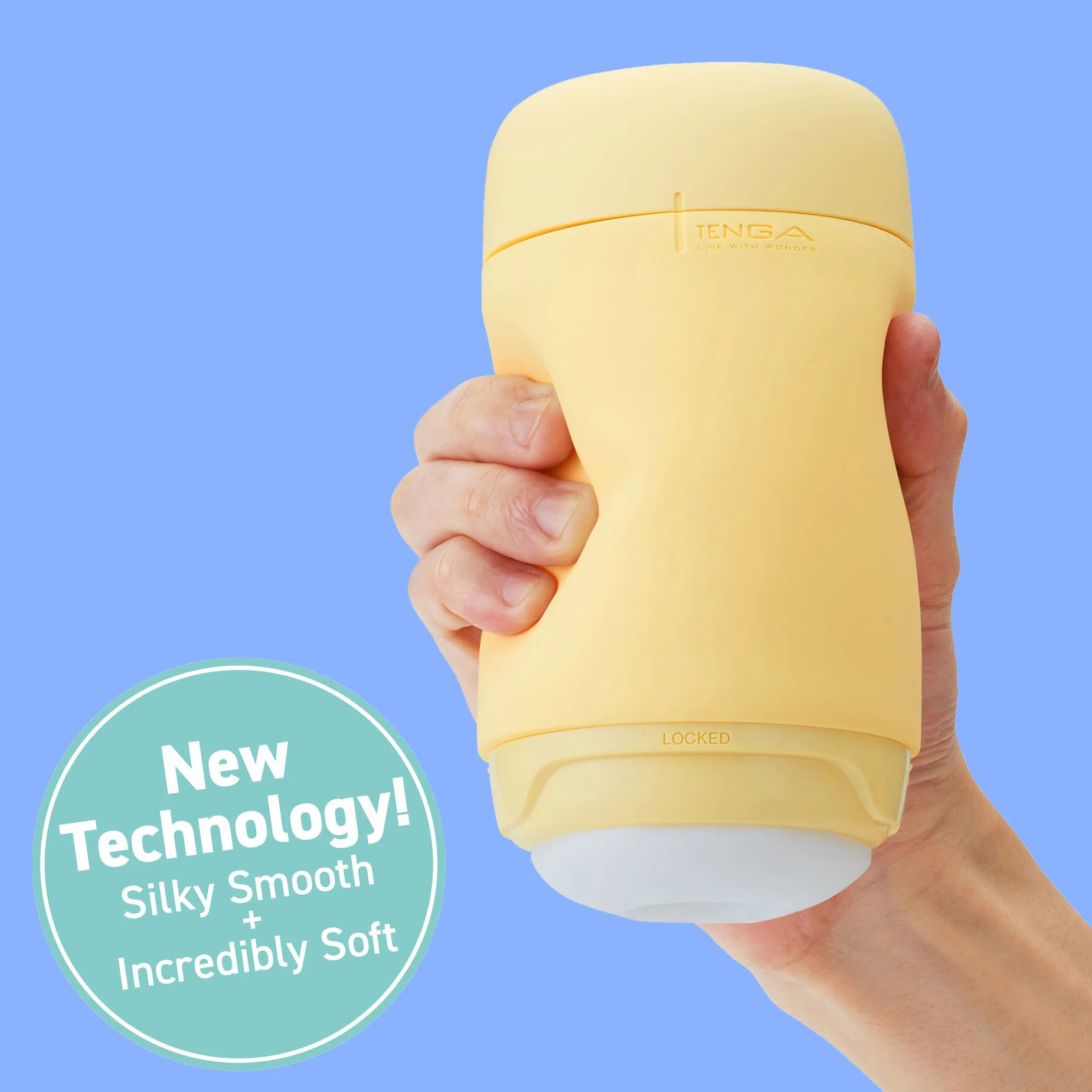 Tenga Puffy Reusable Penis Masturbation Cup - Custard Yellow - Image 2