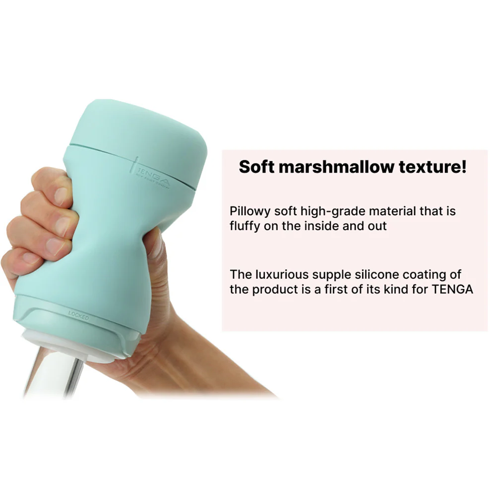 Tenga Puffy Reusable Penis Masturbation Cup - Mint Green - Image 9