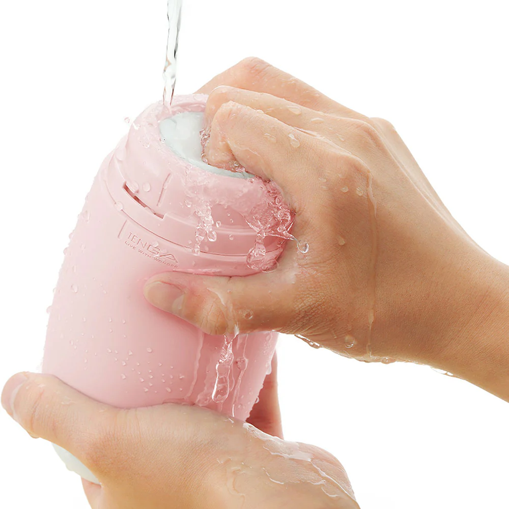 Tenga Puffy Reusable Penis Masturbation Cup - Strawberry Pink - Image 11