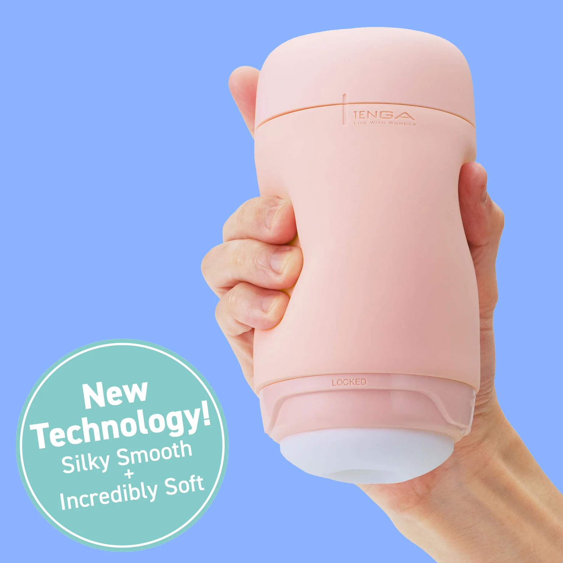 Tenga Puffy Reusable Penis Masturbation Cup - Strawberry Pink - Image 2