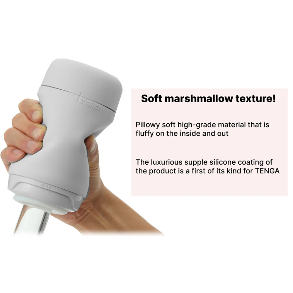 Tenga Puffy Reusable Penis Masturbation Cup - Sugar White - Image 9
