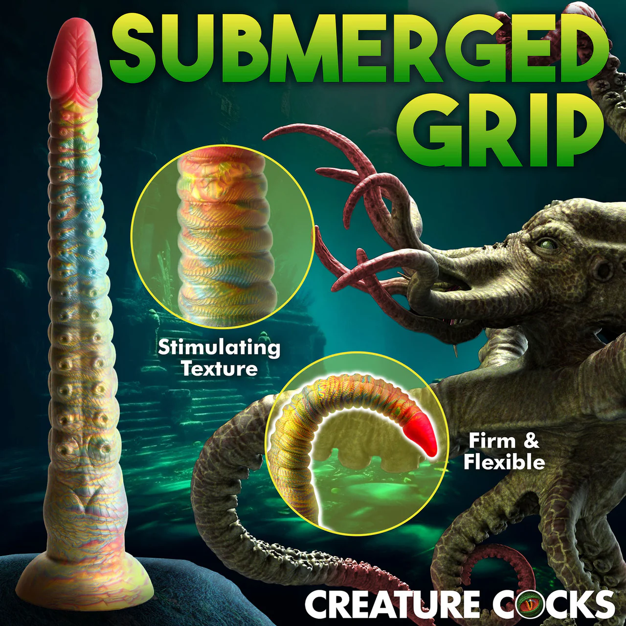Tenta-Dick 12.5" Silicone Suction Cup Dildo By Creature Cocks - Image 12