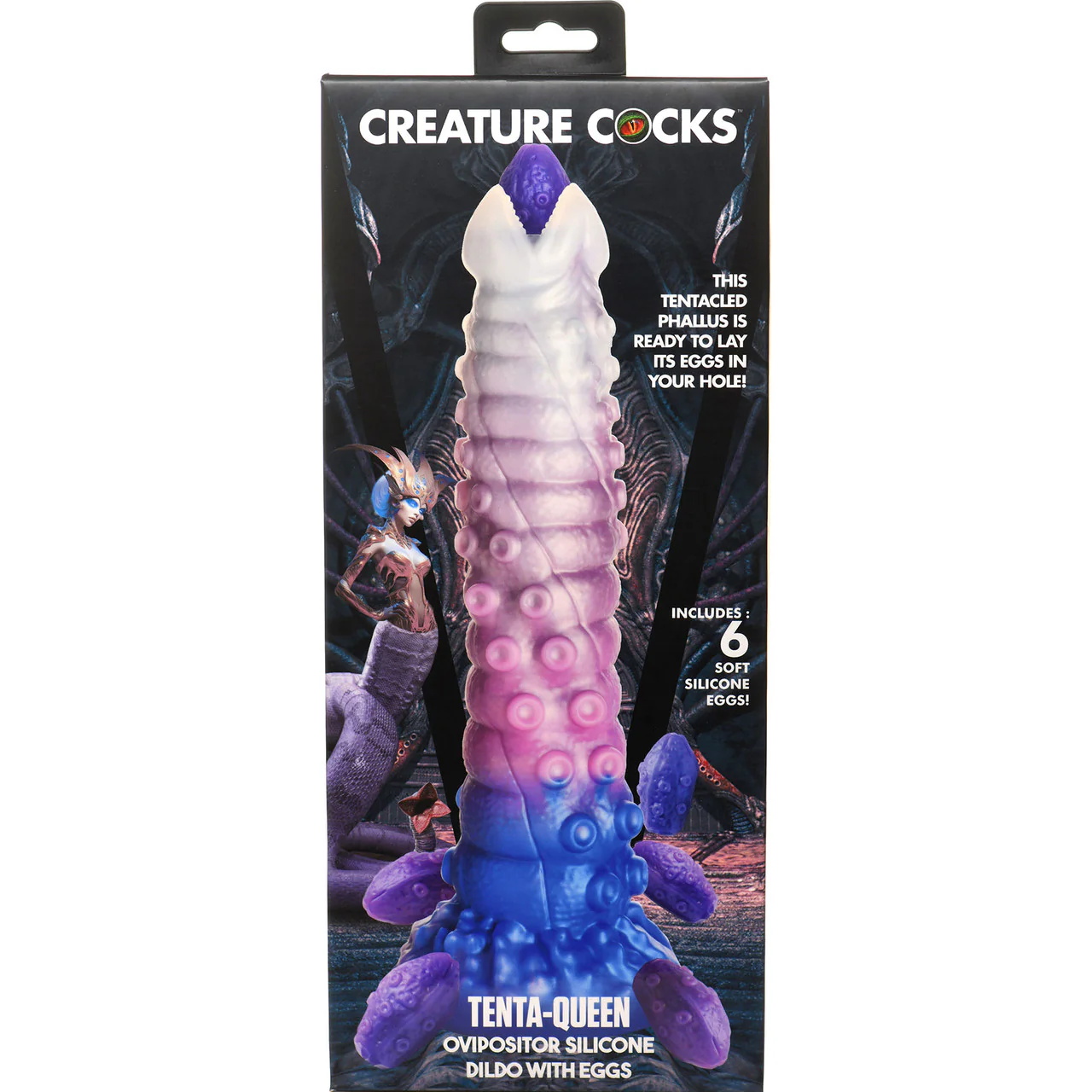 Tenta-Queen 11.5" Silicone Ovipositor Dildo With Eggs By Creature Cocks - Image 16