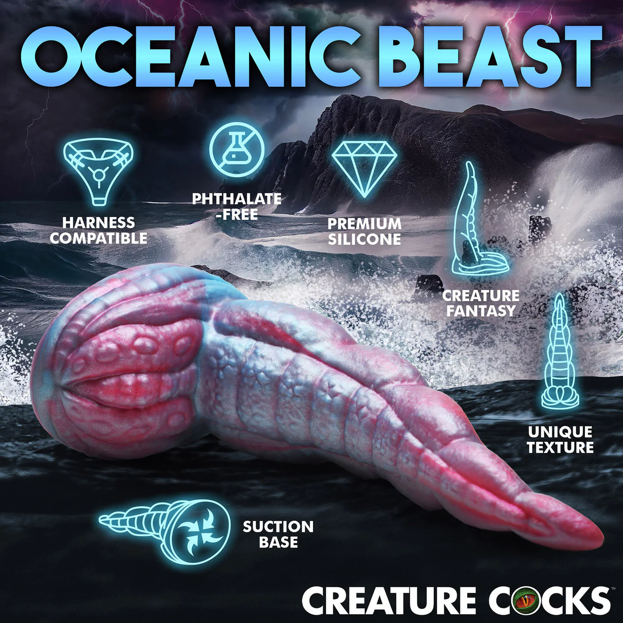 Tentacle Cock 8.25" Silicone Suction Cup Dildo By Creature Cocks - Image 10