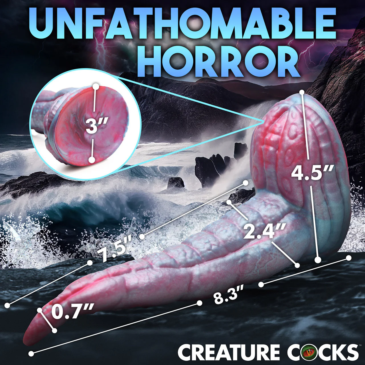 Tentacle Cock 8.25" Silicone Suction Cup Dildo By Creature Cocks - Image 13