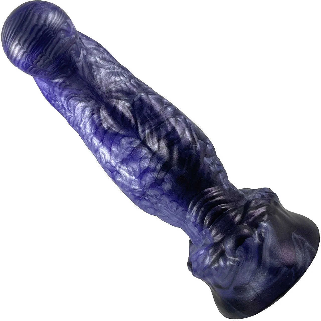 The Aliter Bent Knot Alien Monster 6.75" Silicone Dildo By Uberrime - Nebula Violet - Image 6