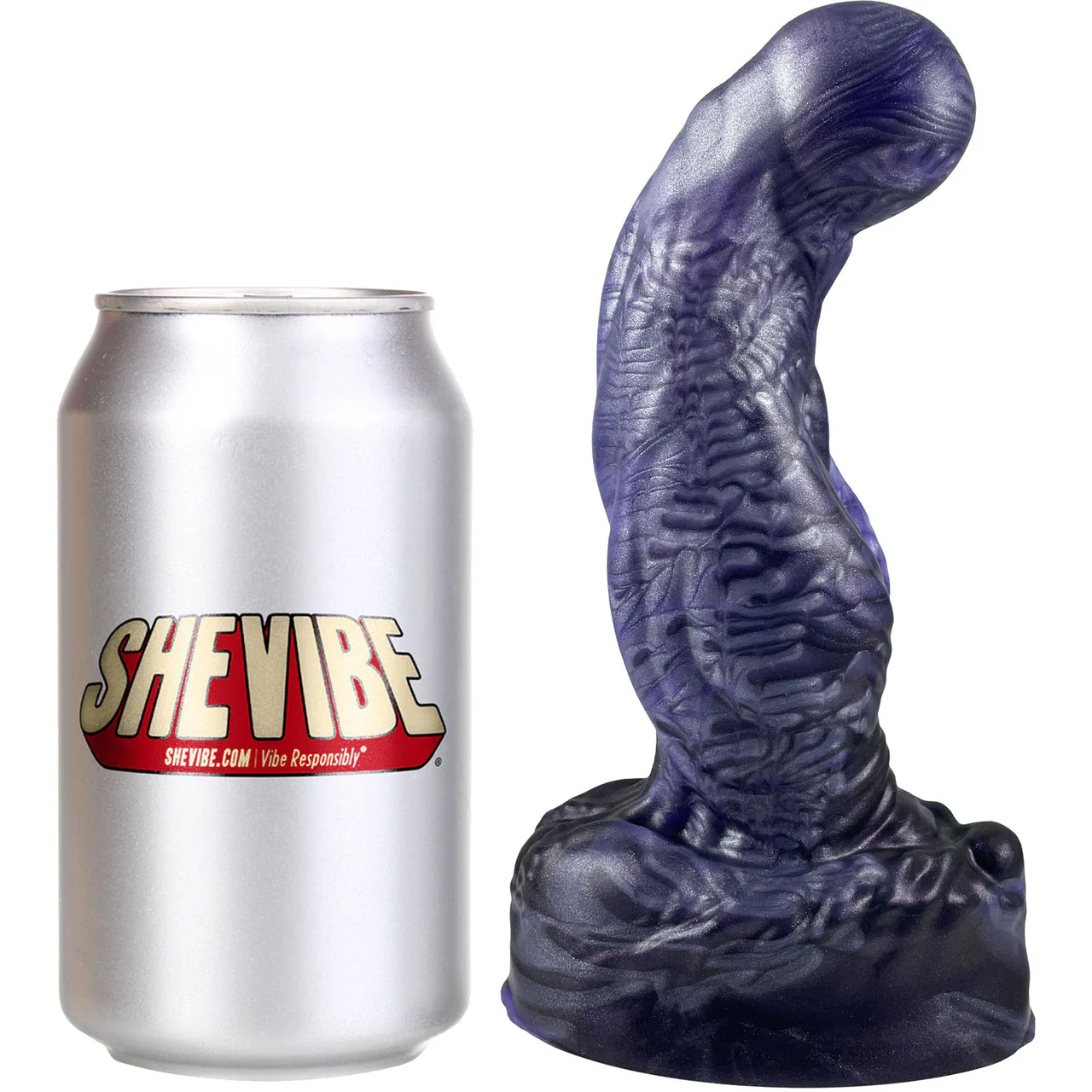 The Aliter Bent Knot Alien Monster 6.75" Silicone Dildo By Uberrime - Nebula Violet - Image 7