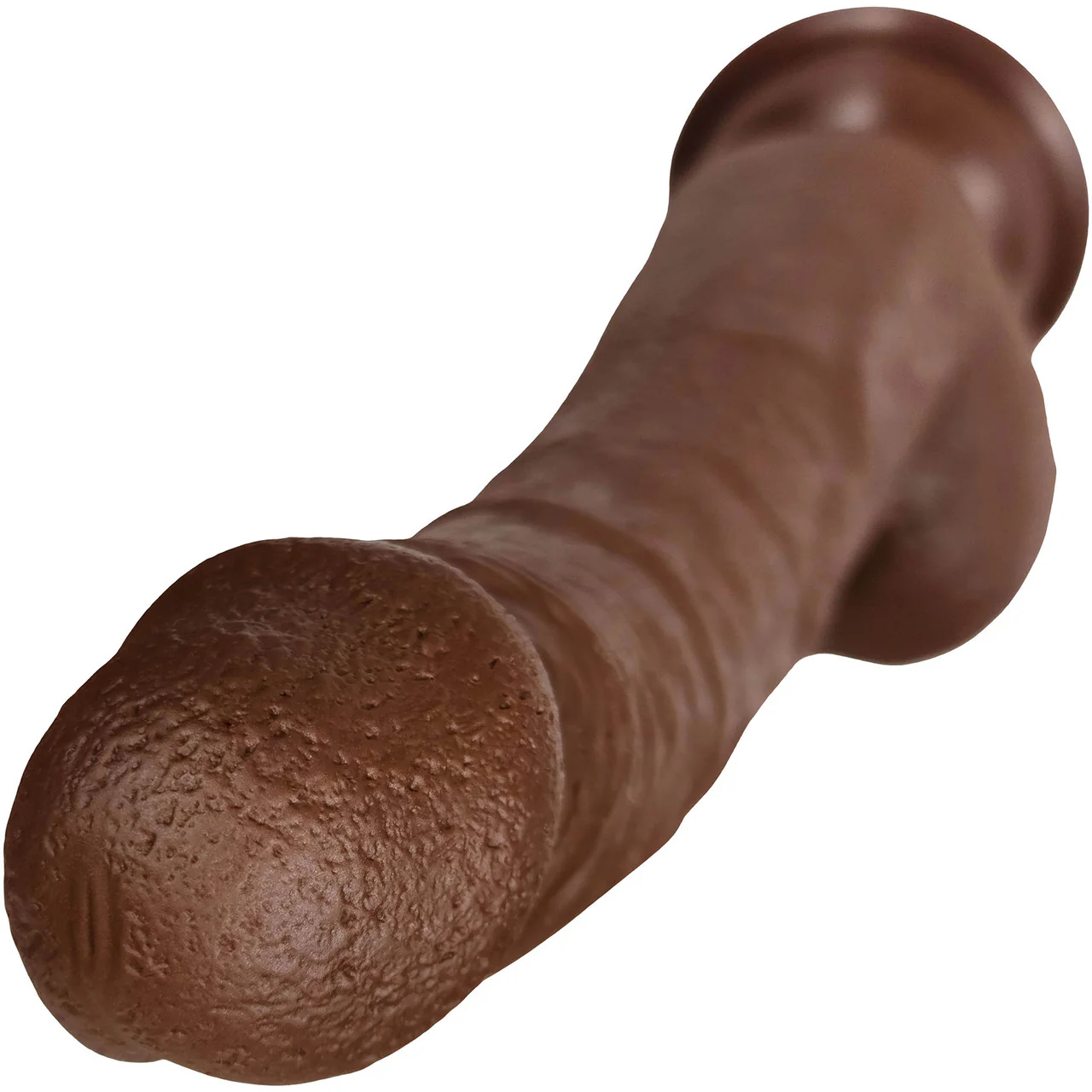 The Archer 6 Inch Silicone Realistic Dildo With Balls & Suction Cup Base By Fukena - Chocolate - Image 3