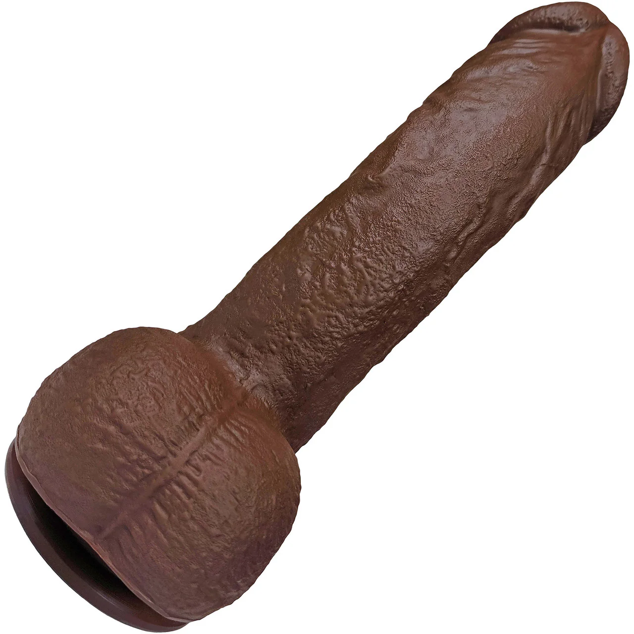The Archer 6 Inch Silicone Realistic Dildo With Balls & Suction Cup Base By Fukena - Chocolate - Image 5