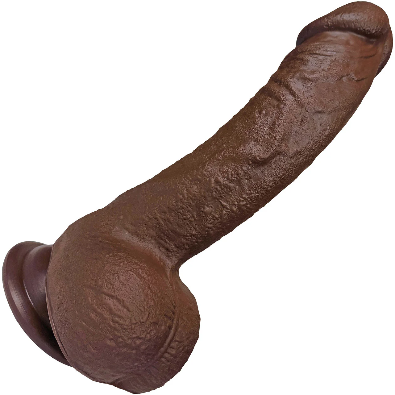 The Archer 6 Inch Silicone Realistic Dildo With Balls & Suction Cup Base By Fukena - Chocolate - Image 7
