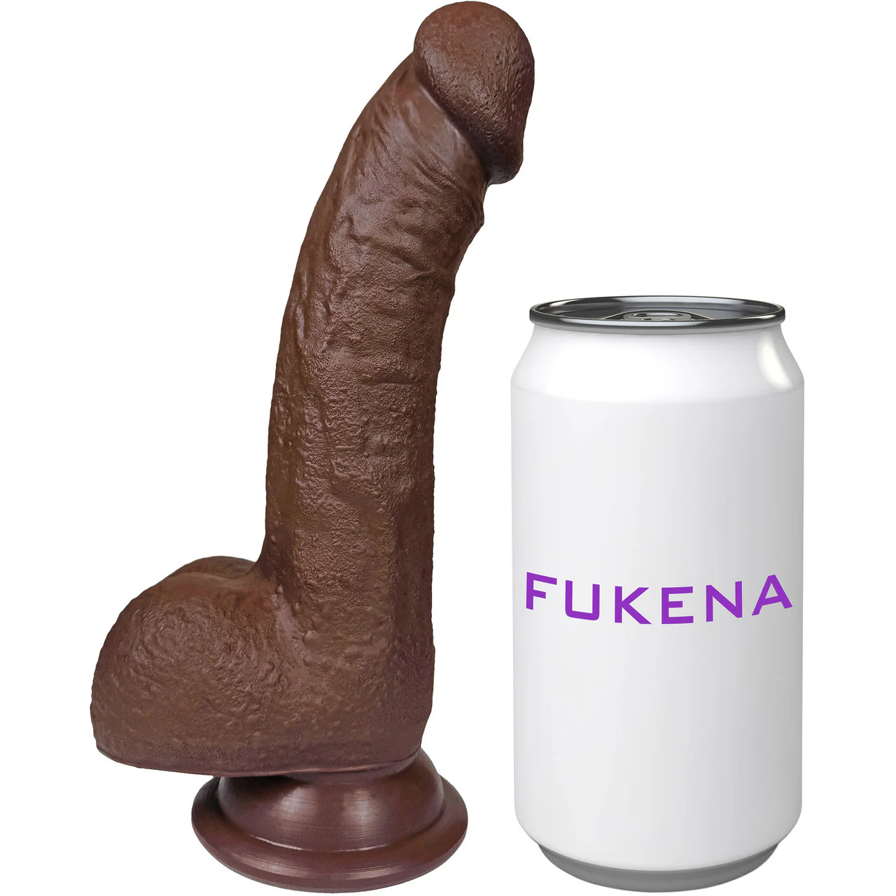 The Archer 6 Inch Silicone Realistic Dildo With Balls & Suction Cup Base By Fukena - Chocolate - Image 9