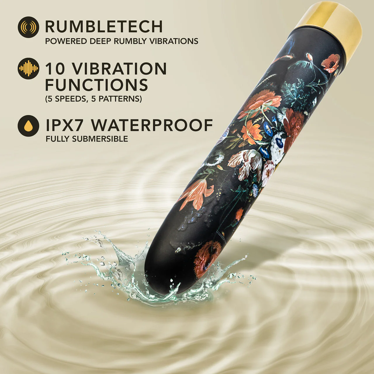 The Collection Bountiful Limited Edition Rechargeable Waterproof Slimline Vibrator By Blush - Flora - Image 8