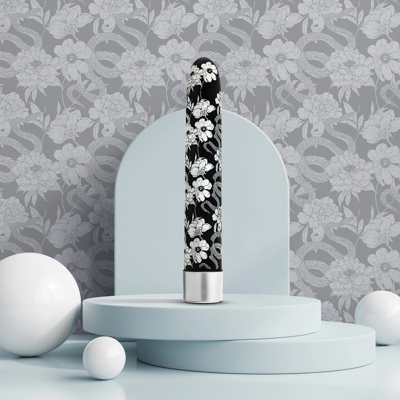 The Collection Eden Limited Edition Rechargeable Waterproof Slimline Vibrator By Blush - Black & White - Image 10