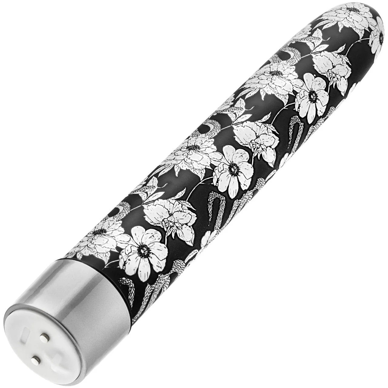 The Collection Eden Limited Edition Rechargeable Waterproof Slimline Vibrator By Blush - Black & White - Image 3