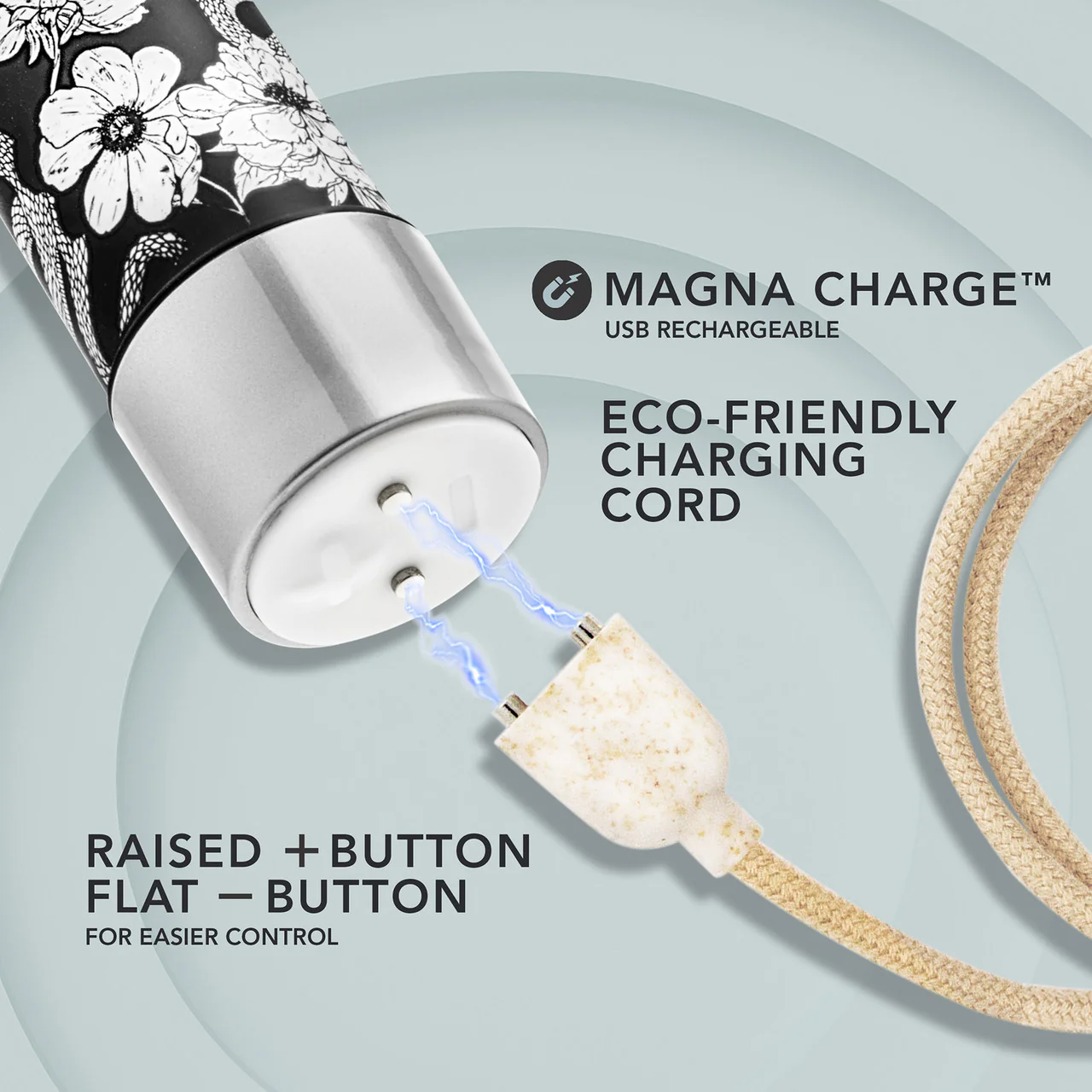 The Collection Eden Limited Edition Rechargeable Waterproof Slimline Vibrator By Blush - Black & White - Image 7