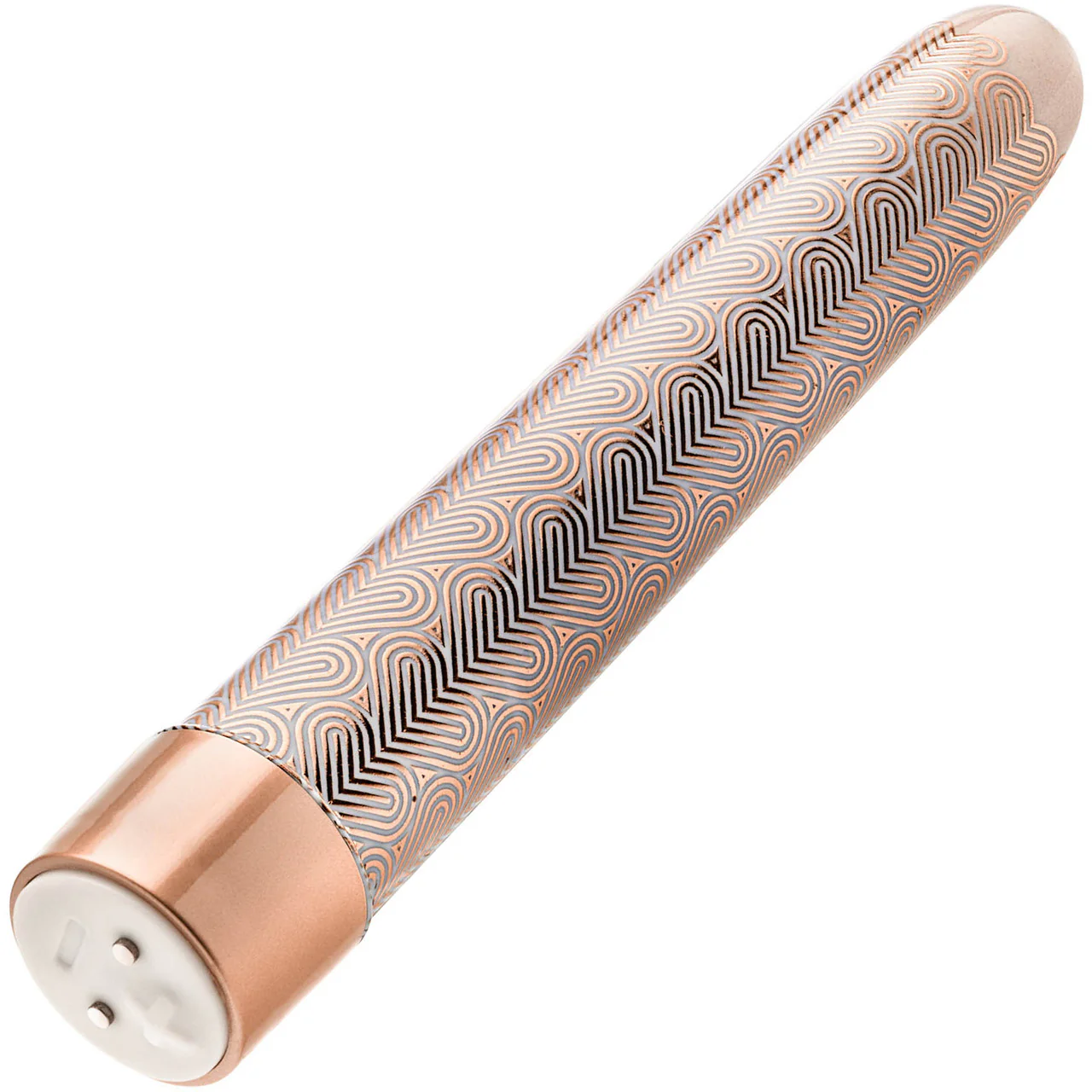 The Collection Lattice Limited Edition Rechargeable Waterproof Slimline Vibrator By Blush - Rose Gold - Image 3