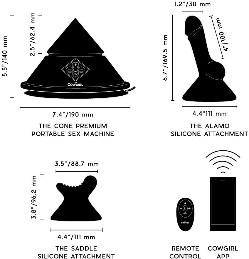 The Cowgirl Cone Remote & App Controlled Premium Silicone Sex Machine - Image 20