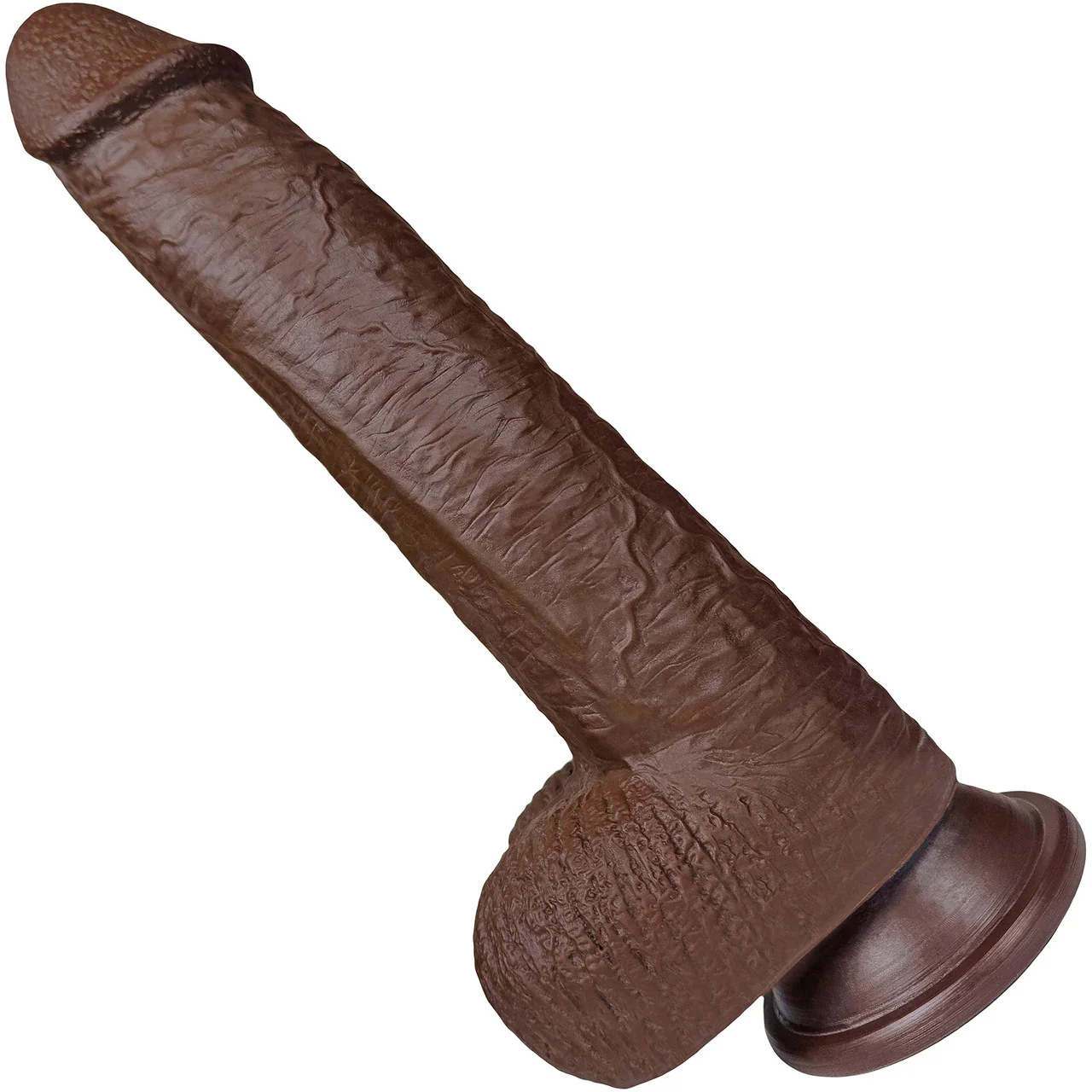 The Engineer 7 Inch Silicone Realistic Dildo With Balls & Suction Cup Base By Fukena - Chocolate - Image 6