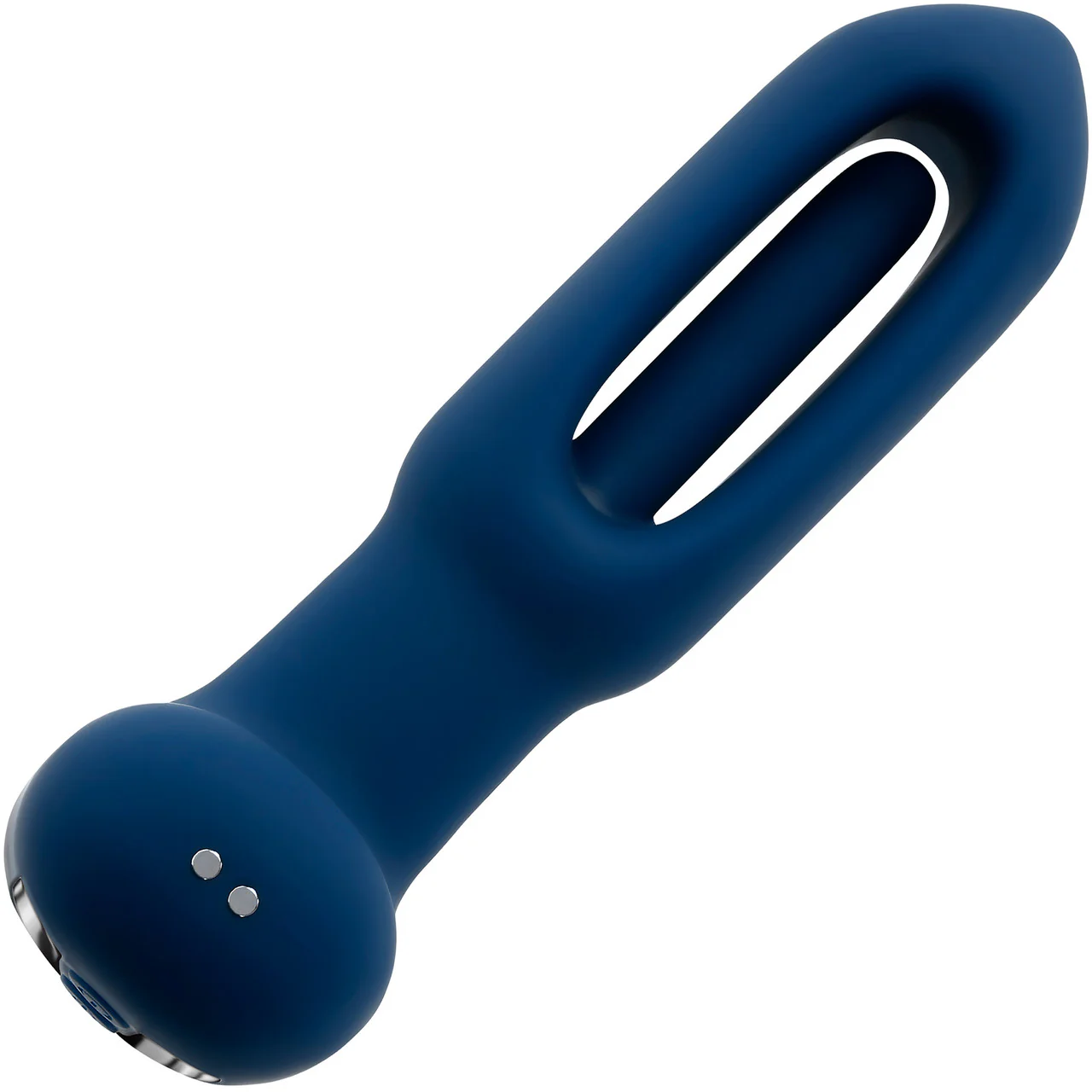 The Flapper Silicone Vibrating Anal Plug With Flapping Shaft & Remote By Evolved Novelties - Blue - Image 13