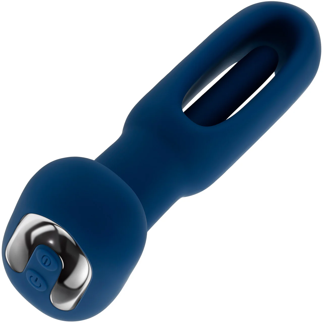 The Flapper Silicone Vibrating Anal Plug With Flapping Shaft & Remote By Evolved Novelties - Blue - Image 9