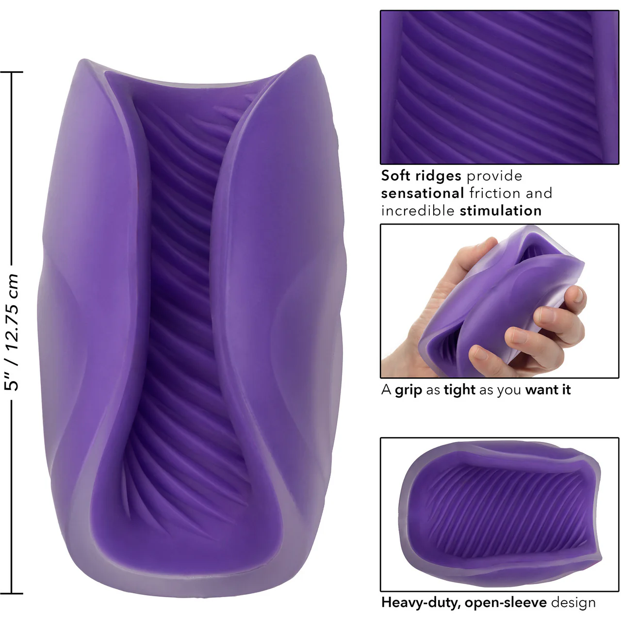 The Gripper Spiral Grip Penis Masturbator By CalExotics - Purple - Image 7