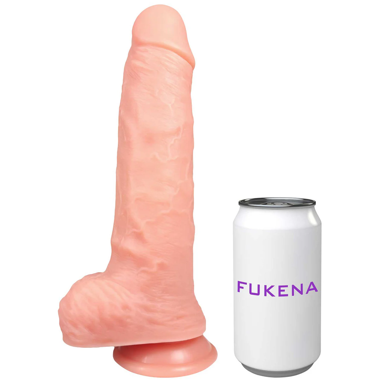 The Hercules 9 Inch Silicone Realistic Dildo With Balls & Suction Cup Base By Fukena - Vanilla - Image 7