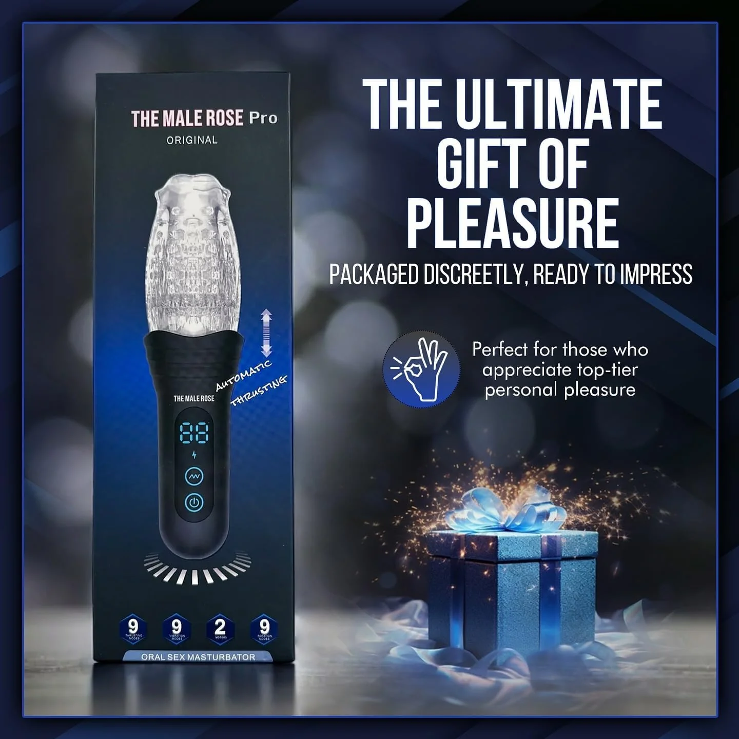 The Male Rose Pro Thrusting Vibrating Rotating Oral Sex Penis Masturbator - Image 11
