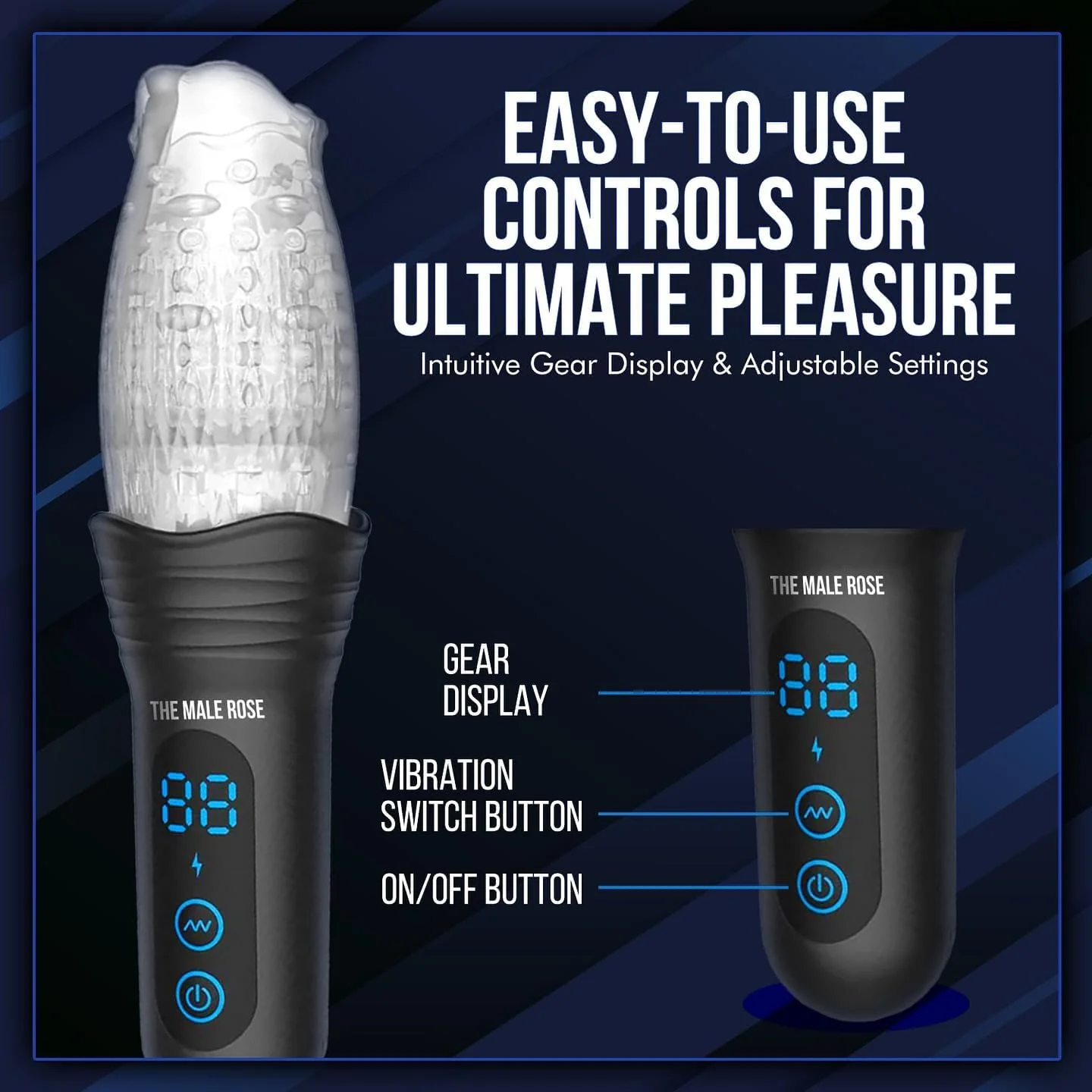 The Male Rose Pro Thrusting Vibrating Rotating Oral Sex Penis Masturbator - Image 13