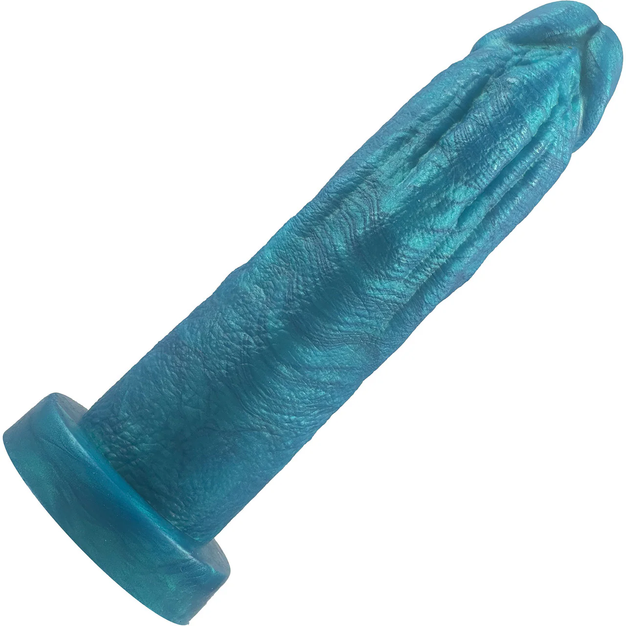 The Maximus Small 6.5" Platinum Silicone Ultrarealistic Dildo By Uberrime - Mermaid Blue - Image 3