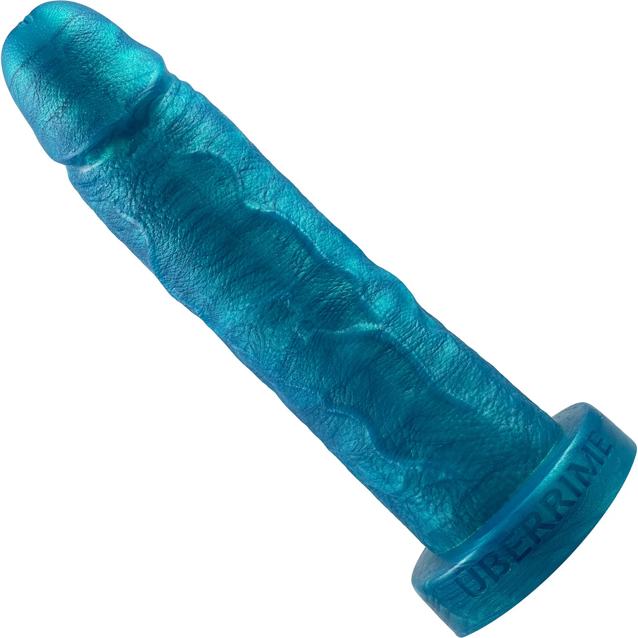 The Maximus Small 6.5" Platinum Silicone Ultrarealistic Dildo By Uberrime - Mermaid Blue - Image 4