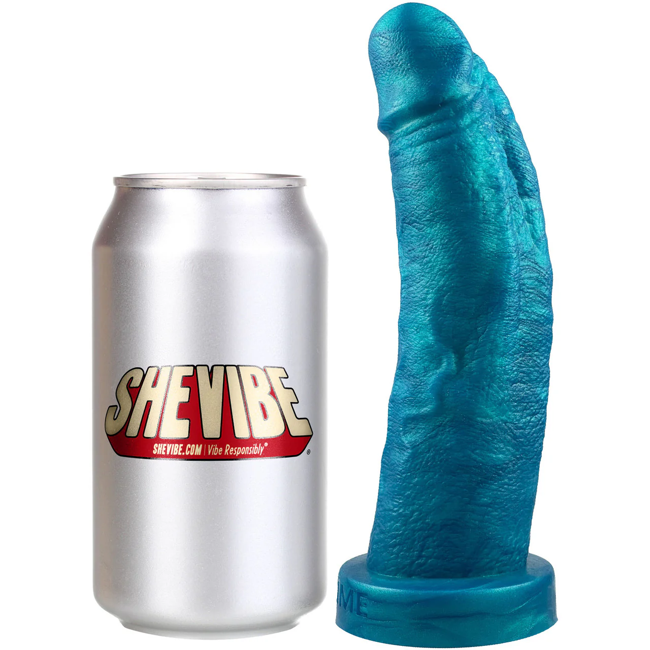 The Maximus Small 6.5" Platinum Silicone Ultrarealistic Dildo By Uberrime - Mermaid Blue - Image 6