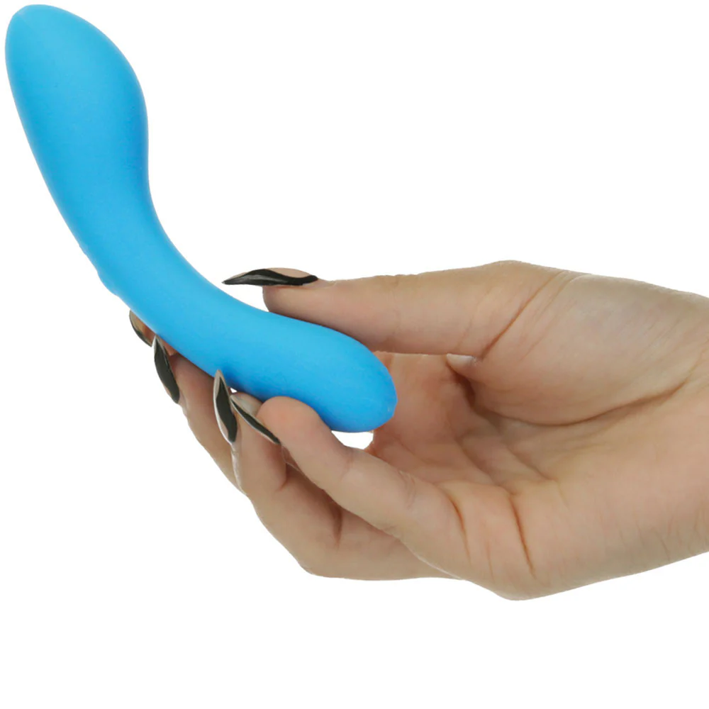 The Mini Swan Wand Rechargeable Waterproof Silicone Glow In The Dark G-Spot Vibrator - Blue - Image 2