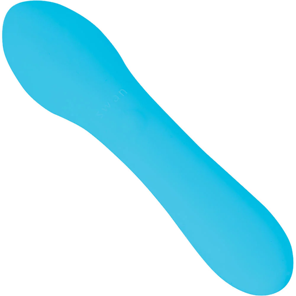 The Mini Swan Wand Rechargeable Waterproof Silicone Glow In The Dark G-Spot Vibrator - Blue - Image 4