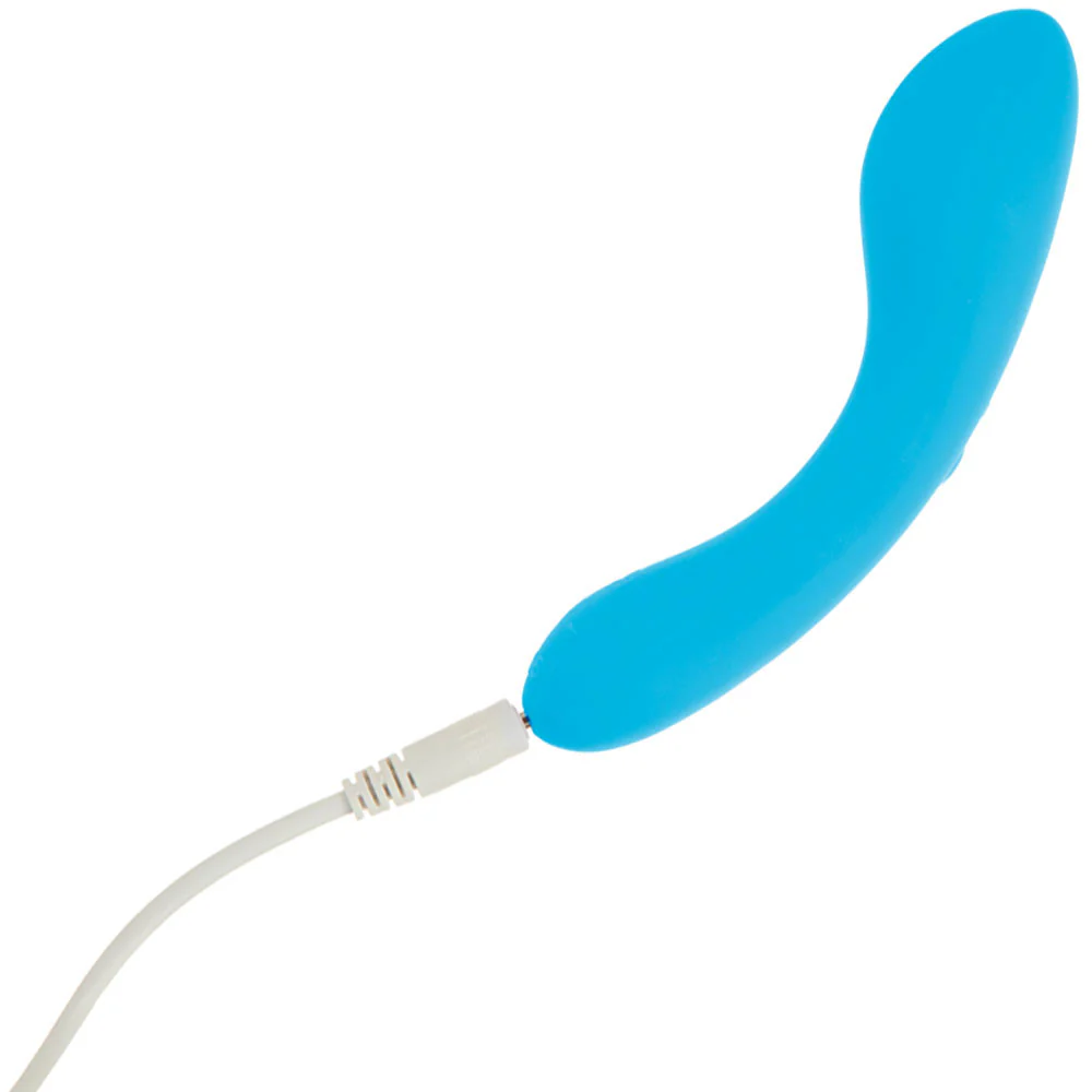The Mini Swan Wand Rechargeable Waterproof Silicone Glow In The Dark G-Spot Vibrator - Blue - Image 5