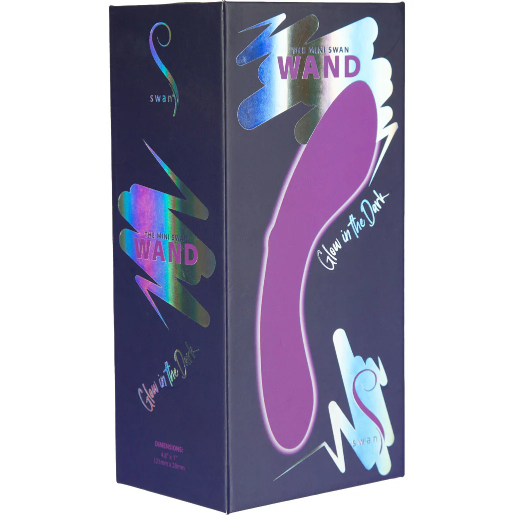 The Mini Swan Wand Rechargeable Waterproof Silicone Glow In The Dark G-Spot Vibrator - Purple - Image 7