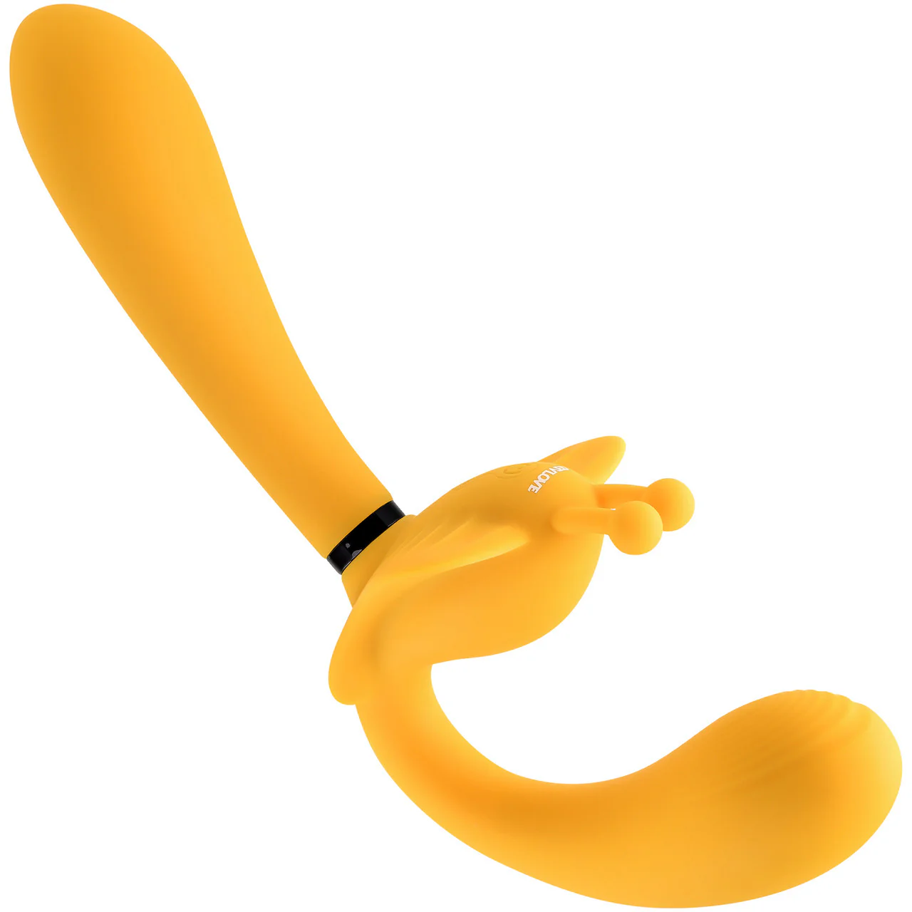 The Monarch Silicone Strapless Strap-On Vibrator With Removable Shaft By Evolved Novelties - Yellow - Image 6