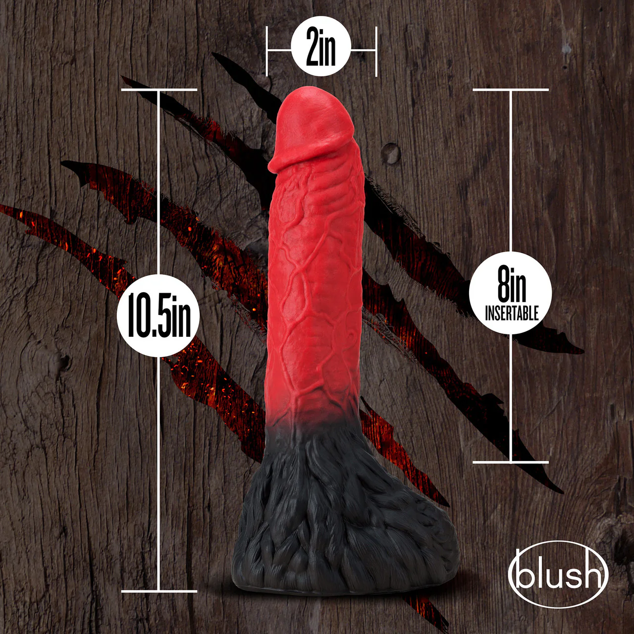 The Realm Lycan Silicone Lock On & Harness Compatible Werewolf Dildo - Red - Image 3
