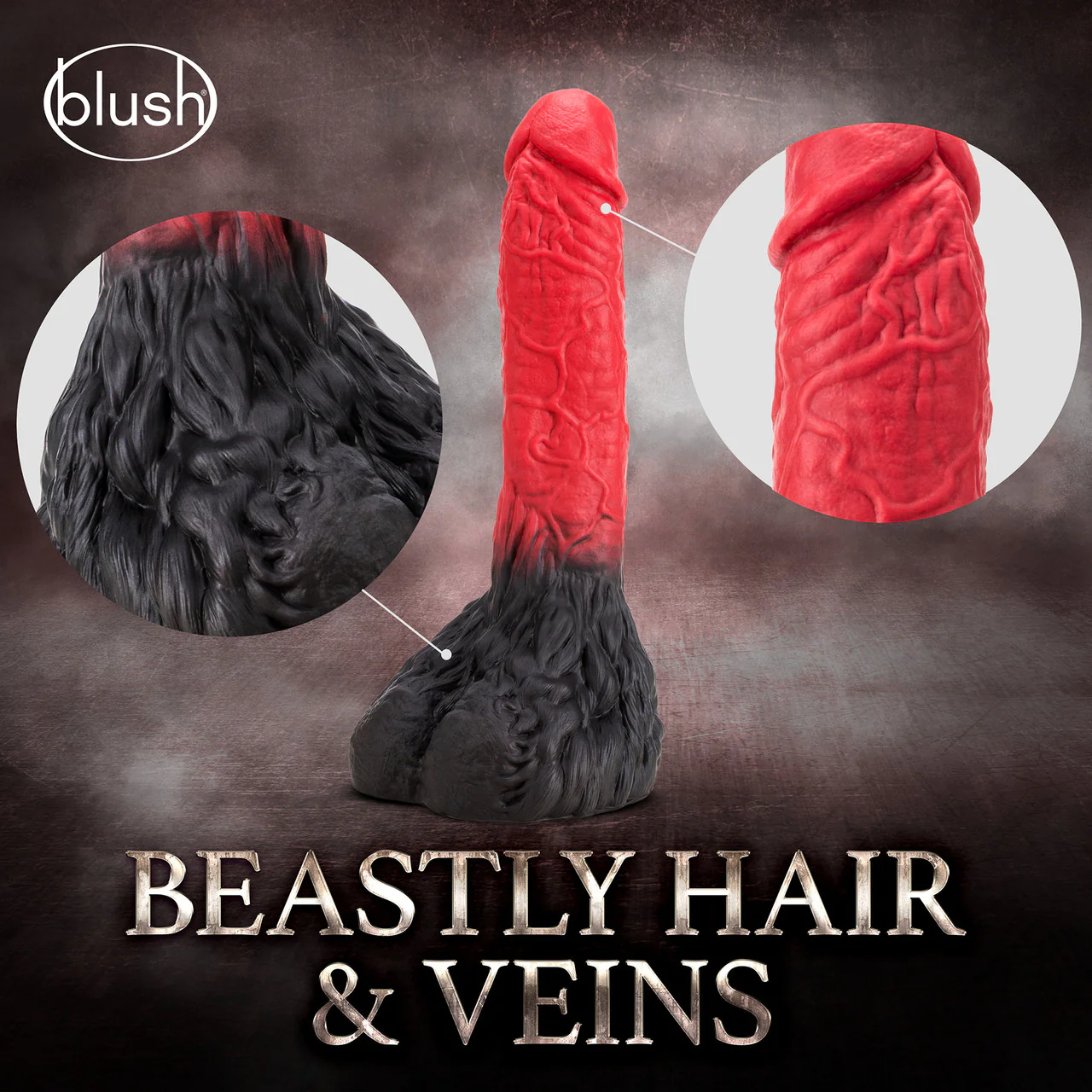 The Realm Lycan Silicone Lock On & Harness Compatible Werewolf Dildo - Red - Image 4