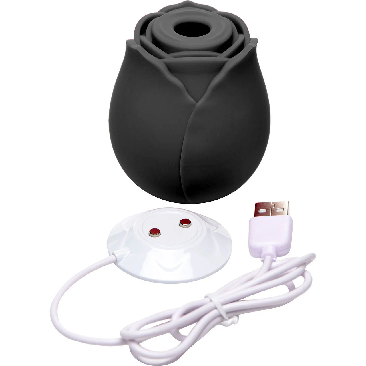 The Rose Rechargeable Clitoral Pressure Wave Stimulator By Vibeology - Black - Image 8