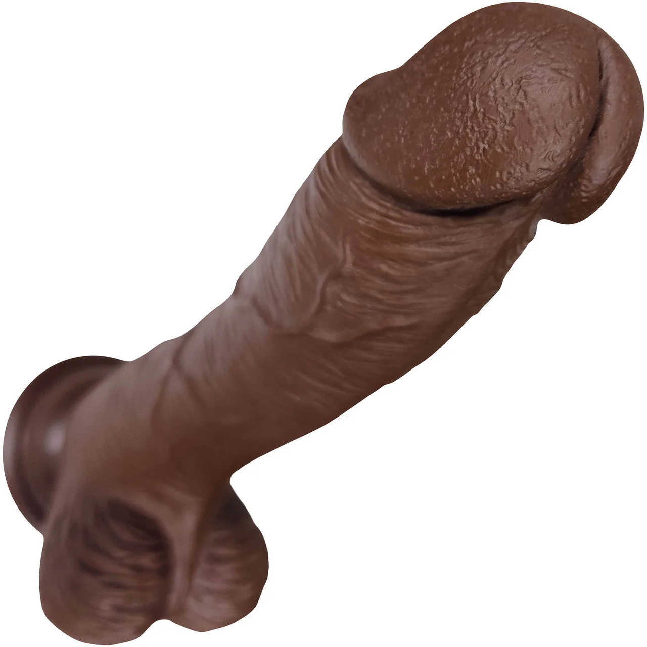 The Seaman 7.5 Inch Silicone Realistic Dildo With Balls & Suction Cup Base By Fukena - Chocolate - Image 3